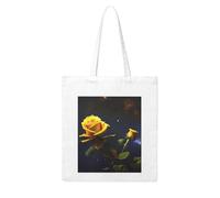 UDFKGLP Yellow Roses Starry Night Pattern Woman Canvas Tote Bag Strong and durable for traveling, shopping, Daily One Size
