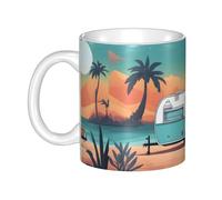 UDFKGLP You Make Me Happy Camper Trailer Pattern mug ceramic Mugs for cappuccino, latte, cereal, yogurt, milk, hot or cold drinks Micro-wave oven
