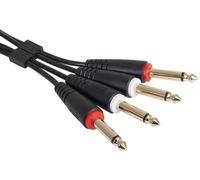 UDG Audio Cable Set 1/4'' Jack - 1/4'' Jack Black Straight 1.5M. Compatible with all Jack to Jack devices