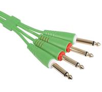 UDG Audio Cable Set 1/4'' Jack - 1/4'' Jack Green Straight 1.5M. Compatible with all Jack to Jack devices