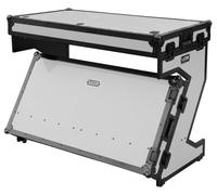 UDG FlightCase Portable Z-Style DJ Table (White) | Protective flightcase with integrated folding DJ table; sturdy build; height adjustable; home and stage ready