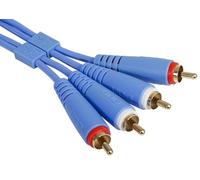 UDG Ultimate Audio Cable 2x RCA-RCA Straight 1.5m, Light Blue (U97001LB) | Pro DJ RCA cable set; dual gold-plated RCA connectors, silent shielding and cable tie included