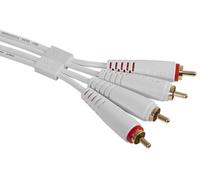 UDG Ultimate Audio Cable 2x RCA-RCA Straight 1.5m, White (U97001WH) | Pro DJ RCA cable set; dual gold-plated RCA connectors, silent shielding and cable tie included