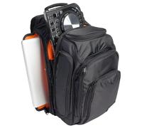 UDG Ultimate Digi Backpack, Black Orange (U9101BL/OR) | Slim DJ backpack for laptop DJs; water-resistant nylon, padded controller pocket, 17 inch laptop slot