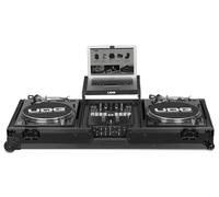 UDG Ultimate Flight Case Turntable Battle and 10"/12" Mixer Set (U91050BL) | Transport full turntable and mixer DJ setup; Ultimate Flightcase with laptop shelf and wheels