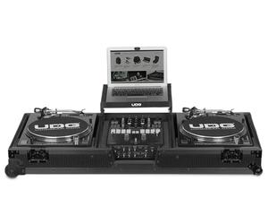 UDG Ultimate Flight Case Turntable Battle and 10"/12" Mixer Set (U91050BL) | Transport full turntable and mixer DJ setup; Ultimate Flightcase with laptop shelf and wheels