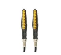 UDHKRF Turning Indicators 10mm Motorcycle Flowing Turn Signal Lamp 12LED Bar Lights Warning Light 12V 3000K Brake