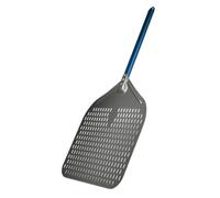 UDHSNJZG Pizza Paddle 12/13/14/ Inch Pizza Peel Perforated Pizzas Shovel Retangular Paddle with Aluminum Alloy Blue Handle(14 inch 75cm Blue)