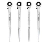 Udibas 4PC 19mm×22mm (or 3/4" x 7/8") Professional Grade 12 Point Double Ended Socket Ratcheting Podger Scaffold Spud Wrench,Silver