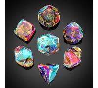 UDIXI 7-Piece Prism Glass Dice Set D&D, MultiFaceted Diamond-Cut Glass DND Dice Set for RPG Tabletop Games