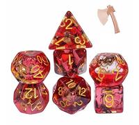UDIXI 7PCS Polyhedral D&D Dice Set, 7-Die Resin DND Dice Set Axe Design for Role Playing Games as RPG Tabletop Games (Barbarian)