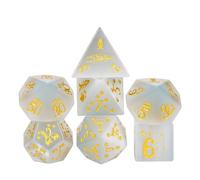 UDIXI Gemstone Dice Set 7PCS Stone DND Dice with Gift Case for Tabletop Game (Cat's Eye Stone)