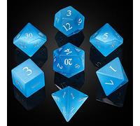 UDIXI Gemstone DND Dice Blue Cat's Eye Stone D&D Dice Set for Tabletop Game | Natural Stone, Premium Gift Box, DM Gift, for Dungeons and Dragons Role Playing Games