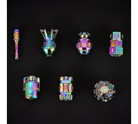 UDIXI Metal Dice Set D&D, 7-Die RPG Metal DND Dice Set with Leather Pouch for and Other Tabletop Games(Colorful)