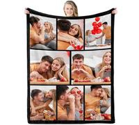 Udiyfun Personalised Blanket with Photos Text for Boyfriend Girlfriend, Custom Couples Blanket, Customised Weeding Valentines Christmas Anniversary Birthday Gifts for Women Men Him Her Wife Husband