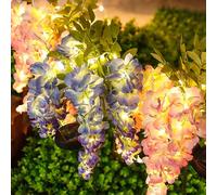 UDIYO Solar Outdoor Lights - Wisteria Flower Waterproof Auto On/Off IP65 for Garden, Yard, Patio Pathway Decor - Color Changing (Purple)