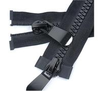 Open-Ended Zip,Zipper Eplacement,1 Pcs 8# 60~500cm Double Opening Large Black White Zip Jacket Zippers for Sewing Double Head Two-Way Cotton Coat Zipper(Black,170cm)