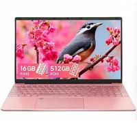 UDKED 15.6 inch Laptops Computer Celeron N95 FHD 16G RAM SSD Large Screen Bluetooth 5.0 Fingerprint laptop Ultrabook Wi-Fi 2.4GHz/5GHz, USB3.0 (512GB, Pink)