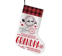 UDNADKEX Grandpa Christmas Stocking Gift, Christmas Stocking Gift for Grandfather Papa Holiday Xmas Stocking Home Party Decorations 16.5 Inches, Express Delivery from The North Pole