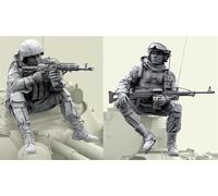 UDNDASBE 1/35 European Commando Soldier Resin Model Kit Unpainted and unassembled soldier resin model kit (2 figures) // I9x7J40
