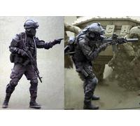 UDNDASBE 1/35 European Commando Soldier Resin Model Kit Unpainted and unassembled soldier resin model kit (2 figures) // I9x7J27