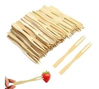 UDNUYFGZ 240pcs Wooden Fruit Forks 8.8x0.7cm Disposable Wooden Forks for Fruit, Party Snacks, and Appetisers, Eco-Friendly 100 Bamboo for Weddings and Events