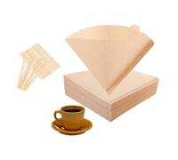 UDNUYFGZ Coffee Filter Papers, 100pcs 16.5x12cm Unbleached V60 Coffee Filters with Bamboo Stirrer, Compatible with Hario V60 Filter Papers for Coffee Dripper Pour Over Coffee Maker
