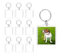 UDNUYFGZ Photo Keyring 10 Pcs Double Sided Blank Picture Keychain Personalised Photo Key Fob Holder with Split Ring for Women, Family, Friends(40X44mm)