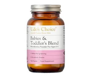 UDO’s Choice Babies & Toddlers Blend Probiotics - 6 Infant-Friendly Microbiotic Strains - 1.7 Billion Live Cultures - Bifido & Lacto Bacteria -for Ages 0-5 - Gluten & FOS Free -75g Powder