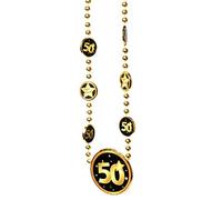 Udo Schmidt GmbH & Co Chain 50 Inches Black/Gold 50th Birthday Decoration Party Gift Necklace, Plastic