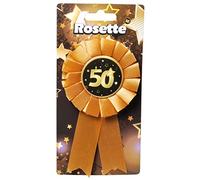 Udo Schmidt GmbH & Co Rosette 50 Inches Black Gold for 50th Birthday Rosette for Pin Birthday Decoration