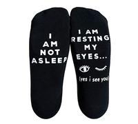 Udobuy I Am NOT Asleep, I Am Resting My Eyes Funny Socks,Gift for Dad for Father's Day or a Birthday, Resting My Eyes, Large
