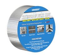 UDODIY Butyl Tape Waterproof Tape Aluminum Foil Tape, Butyl Sealant Tape for RV Repair, Roof Patching, Boat Sealing, Leaking Pipes, Window, Silicone and Glass-Repair Tape Indoor/Outdoor, 5cm x 5m