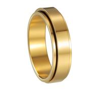 Udolfly Mens Fidget Rings Anxiety Spinner Rings for Men Classic Chain Rings for Women Adults Titanium Steel Ring, 12, Metal, No Gemstone