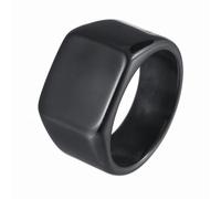 Udolfly Mens Signet Rings Stainless Steel Pinky Ring for Men Women Silver/Black/Gold Square Cool Finger Ring, Gift for Dad Husband, 6 UK, Metal, No Gemstone