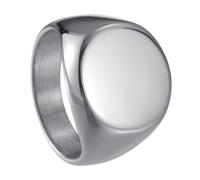 Udolfly Mens Signet Rings Stainless Steel Pinky Ring for Men Women Silver/Black/Gold Square Cool Finger Ring, Gift for Dad Husband, 12, Metal, No Gemstone