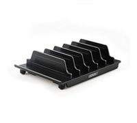UDOLI Adjustable Universal Multi Device Organizer Dock Stand Holder, Tablet Cell Phone Desktop Stand for iPhone Samsung Galaxy Google Nexus Kindle (Black)- No Charging Port