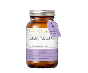 Udo's Choice Adults 50 Plus Age Specific Probiotics - Lacto & Bifido Bacteria - 34 Billion Cell Count - 7 Microbiotics Strains - Designed for Optimum Bowel Health - 30 Vegecaps