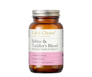 Udo's Choice Babies & Toddlers Blend Probiotics - 6 Infant-Friendly Microbiotic Strains - 1.7 Billion Live Cultures - Bifido & Lacto Bacteria - for Ages 0-5 - Gluten & FOS Free - 75g Powder
