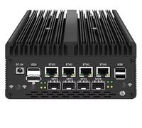UDPTCP 8505 Fanless Mini PC with DDR5 M.2 Nvme 4*i226 2.5G LAN,USB,HDMI,DP,Type-c, 4*10G SFP+, WiFi, Micro Router Appliance, AES-NI, OPNsense, 16GB RAM 512GB SSD