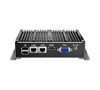 UDPTCP Fanless Mini PC, Industrial PC, N2840 Dual Core Mini Computer, 4K HD+VGA, 2Gigabit Ethernet, USB, Mini Computer PC 2 RS232 COM, WiFi/Win10/Linux, 8GB RAM 128GB SSD