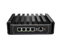 UDPTCP Fanless Mini PC J5005 with 4 lntel i226-V 2.5G LANs, 2*USB3.0, 2*USB2.0,SIM Card Slot,Mini Desktop Computer Support Dual Band WiFi for Industry Business,8GB RAM 256GB SSD