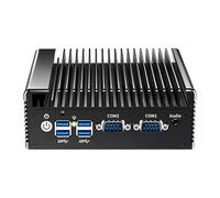 UDPTCP Industrial Fanless Mini PC,Micro Firewall Appliance J6412,DDR4 1*M.2 NVMe/2LAN/2*RS232COM(Switch to 2 RS485)/HD VGA/USB3.0,Mini Desktop Computer 2-Band WiFi for Home/Business,NO RAM NO SSD
