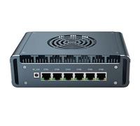 UDPTCP Micro Firewall Appliance, 6 i226-V 2.5Gbe LAN Ports, Fanless Mini PC Intel Core i3-1215U 6 Core,2*DDR5 1*M.2 Support AES-NI Barebone Router PC VPN,HDMI DP USB3.0 NO RAM NO SSD
