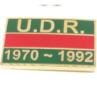UDR British Army Commemorative Lapel Pin, Ulster Defence Regiment 1970-1992, Green and Red Enamel, Gold-Tone Metal Badge