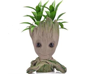 Udream Groot Plant Pot Cartoon Baby Groot Flower Pot with Drainage Hole, Groot Succulent Planter Cute Green Plants Flower Pot Desktop Pen Holder Best Gifts for Kids