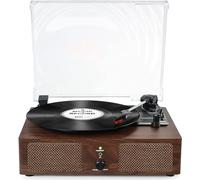 Udreamer Vinyl Player Record Player with Built-in Speakers, Bluetooth Turntable Belt-Driven, Vintage Phonograph with 3 Speeds for Musical Enjoyment and Home Decoration (coffee)