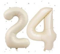 UDRKFOPK Beige 24 101 cm Foil Balloon Number 24 Beige 24 Helium Balloon 24/42 Birthday Girl Boy