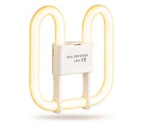 Uduvva 28W 2D 4 Pin Warm White 3500K Light Bulb GR10Q Square Fluorescent Lamp, Energy Saving Flush Ceiling Light Replacement, Long Life 10,000 Hours for Hallway, Office & Home
