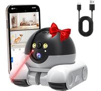 UDXFYS Robot Camera on Wheels 1080P Dual Lens, Security Pet Cameras Indoor With Phone App, P 360°/T 90° Rotation Monitoring 2-Way Talk Night Vision Motion Detection(WiFi, 128GB)